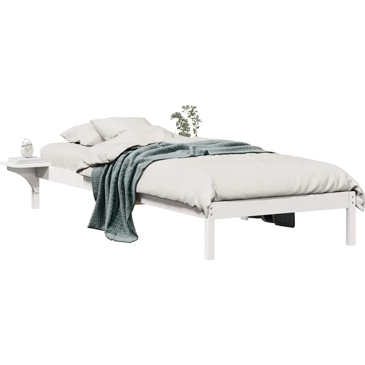 vidaXL Bettgestell mit Nachttischen Weiß 80 x 210 cm 873218 – Bild 2