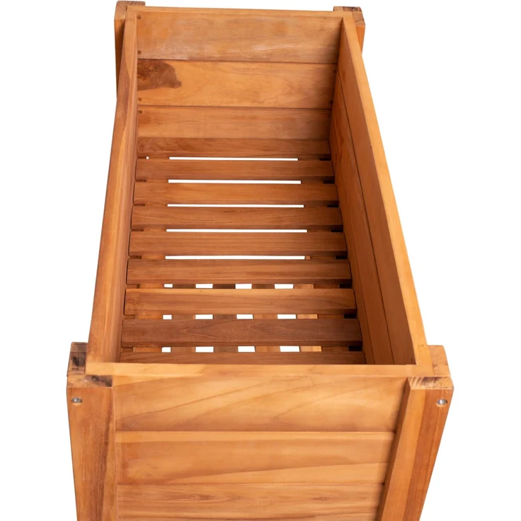 Teakholz Hochbeet mit Ablagefläche - bene living – Bild 3