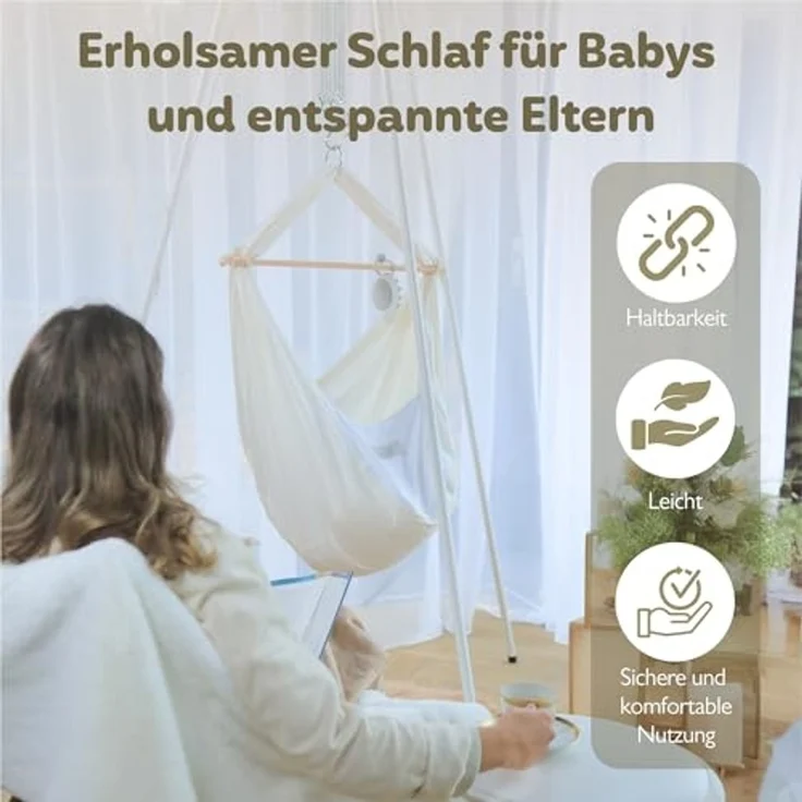 Malara Federwiege aufklappbares Baby Hängemattengestell – Bild 7