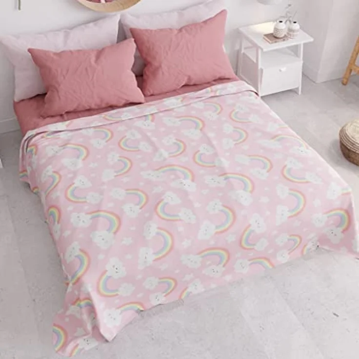 PETTI Artigiani Italiani - Tagesdecke für Einzelbett, Frühling, Sommer, leichte Decke, Einzelbett, Bettwäsche, Regenbogen, 100% Made in Italy – Bild 3