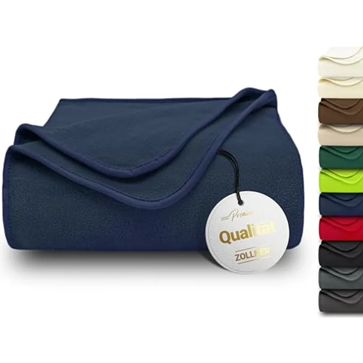 Zollner Kuscheldecke, Dunkelblau, 130x170 cm, 100 % Polyester, waschbar bis 95 °C