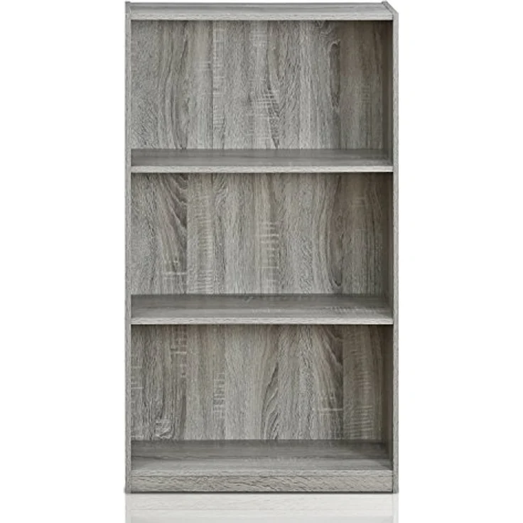 Furinno Basic Bücherregal mit 3 Fächern, Aufbewahrungsregal, holz, Französisches Eichengrau, 23. 49x23. 49x100. 33 cm – Bild 7