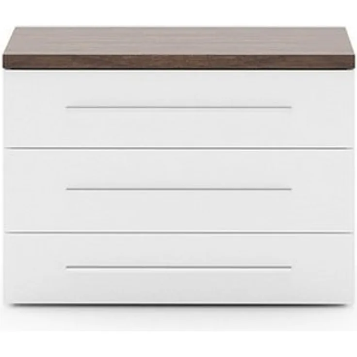 JVmoebel Weiße Designer Wohnzimmerkommode, Sideboard aus Holz mit 3 Schubladen, 75x50x56 cm, Made in Europa