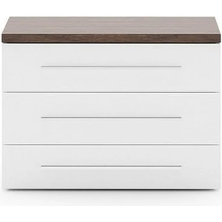 JVmoebel Weiße Designer Wohnzimmerkommode, Sideboard aus Holz mit 3 Schubladen, 75x50x56 cm, Made in Europa