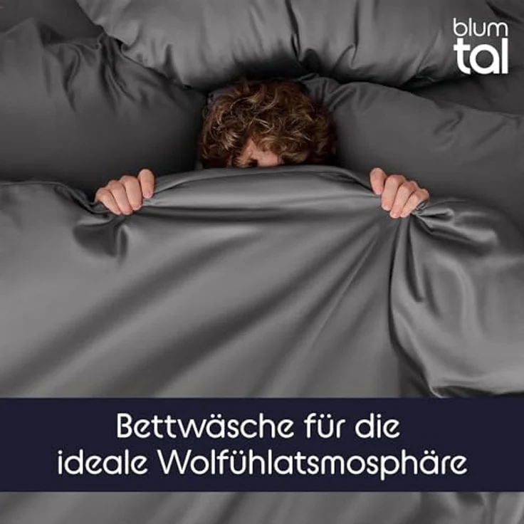 Blumtal Kissenbezüge Premium Mako Satin Kissenbezug, superweich aus 100% Baumwolle, (1 Stück), OEKO-TEX zertifiziert – Glanzoptik & farblich passender Reißverschluss – Bild 6