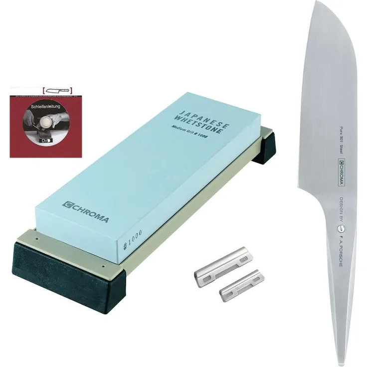 Chroma type 301 Starter Set: Kochmesser + Schleifstein + Zubehör