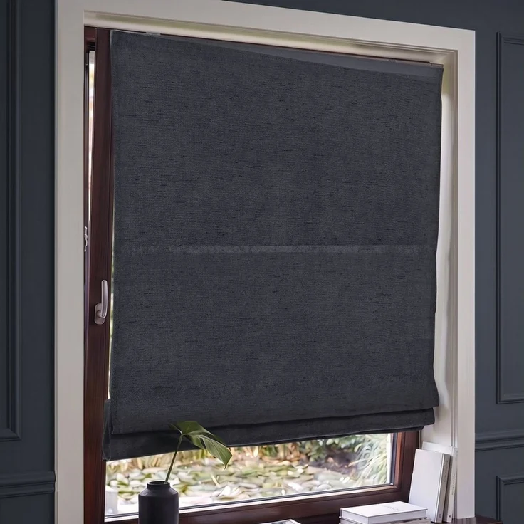 Victoria M. Raffrollo Ivora Premium Raffrollo 40x130cm Anthrazit Vollverdunkelnd, mit Faltenband, mit Bohren, freihängend, Abnehmbarer Stoff mit OEKO-TEX® Zertifizierung – Bild 3