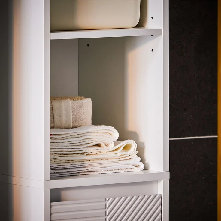 SoBuy BZR158-W Badezimmer-Hochschrank, MDF, Lackiert, Weiß, 32 x 170 x 30 cm – Bild 7