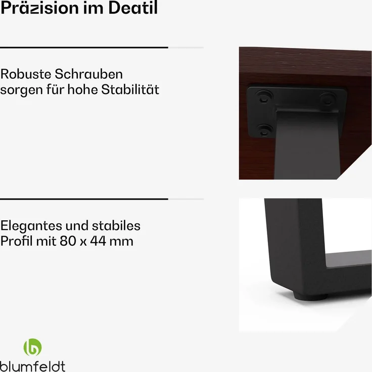 Blumfeldt Bearsdon Esstisch – Farbe Walnuss MDF-Tischplatte 180x90 cm, Schwarze Tischbeine aus Metall, Industrieller Loft-Stil, Hitze- und Kratzfest, Perfekt für Esszimmer und Küche – Bild 8