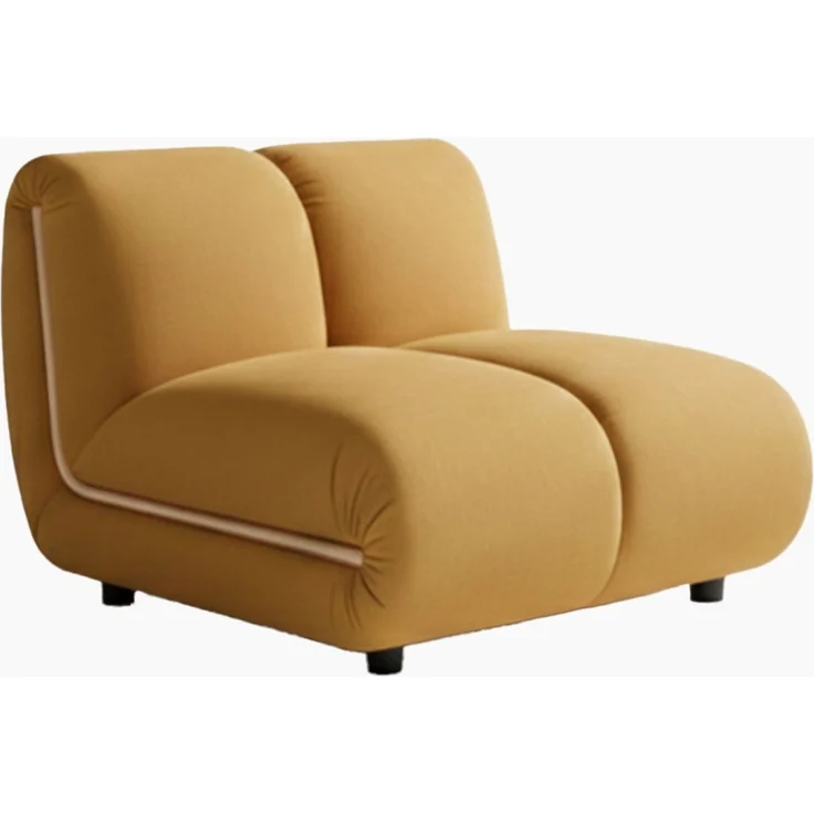 KAWOLA Sessel LAYLA Sitzelement Velvet gelb 74 x 99 x 92 cm – Bild 3