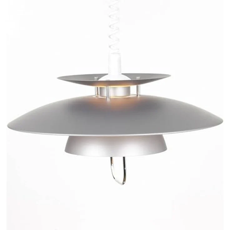 Lindby Hängelampe Nadija, höhenverstellbare Pendelleuchte, grau, 43 cm, E27 – Bild 4