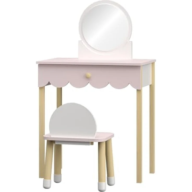 Kinderschminktisch mit Stuhl Vestnes Cotton Candy/Weiß [en. casa] – Bild 4