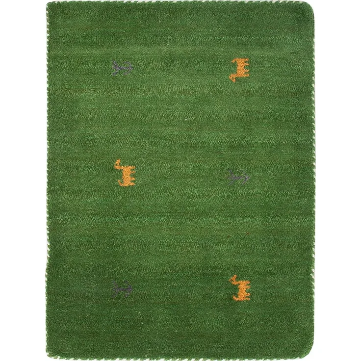 Gabbeh Teppich - Loribaft Softy - 90x60 cm - grün