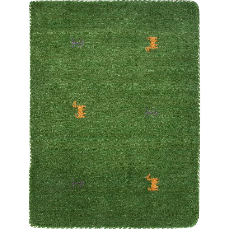 Gabbeh Teppich - Loribaft Softy - 90x60 cm - grün – Bild 1