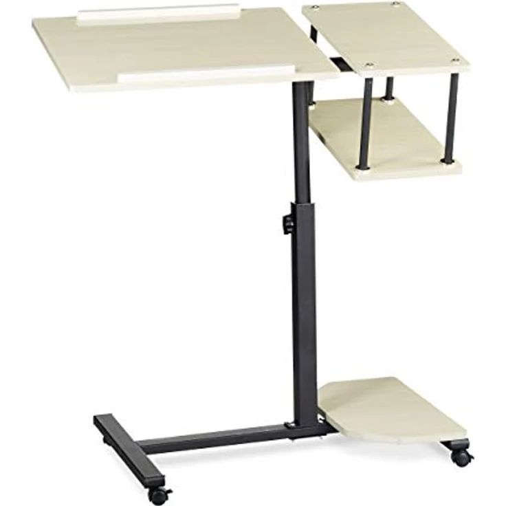 Laptoptisch höhenverstellbar XL, MDF/Stahl, Beige, 77x40 x (70-100) cm – Bild 5