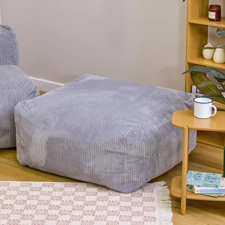 icon Sitzsack Modulares Hocker aus Cord Flauschig „Zen“, Schaumstoff Füllung, für Wohnzimmer, für Schlafzimmer – Bild 4