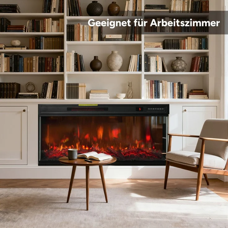 HOMAVO Elektrokamin mit 1000W/2000W Heizung, 12 3D-Flammenfarben, 36" - Stand, Einbaukamin / 50" - Wand, Einbaukamin, App-Steuerung(36") – Bild 8