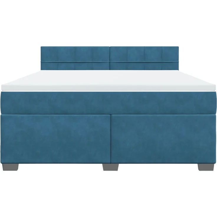 vidaXL Boxspringbett mit Matratze Blau 180x200 cm Samt 3286382 – Bild 3
