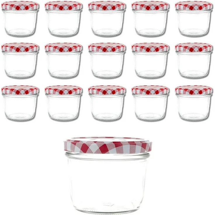 EUROHOME Marmeladenglas EUROHOME® Einmachglas 230 ml, Glas, (15-tlg, Einmachglas 15er Set), Einmachgläser mit Deckel - Schraubgläser – Bild 1