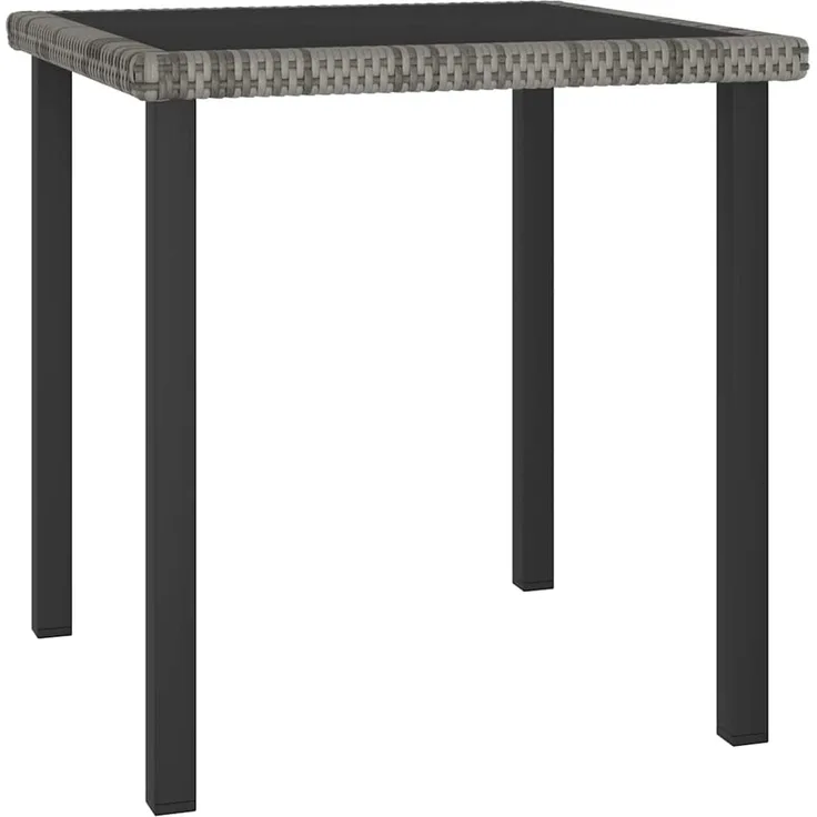 Gartentisch, Esstisch, Küchentisch Grau 70x70x73 cm Poly Rattan