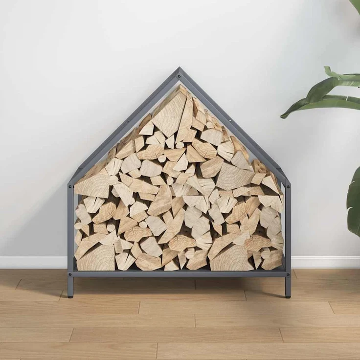 vidaXL Brennholzregal Anthrazit 60x25x60 cm Kaltgewalzter Stahl 864305 – Bild 2