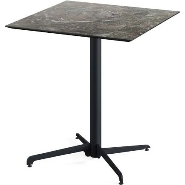 X Cross Terrassentisch Schwarz Gestell + Galaxy Marble Hpl 70X70 Cm