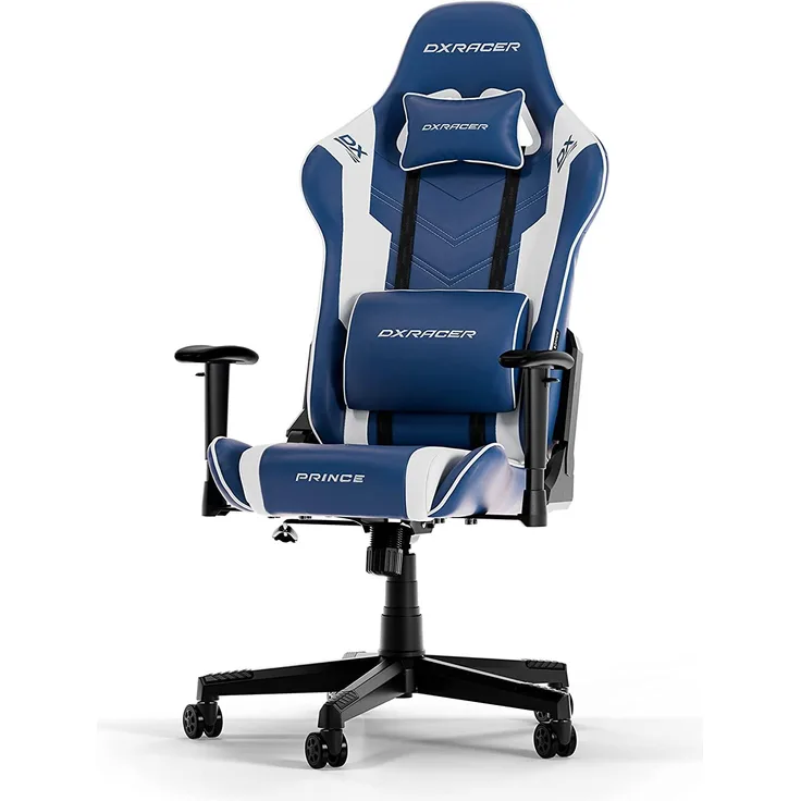 DXRacer (das Orginal) Prince P132 Gaming Stuhl, Kunstleder, Blau-weiß, 185 cm