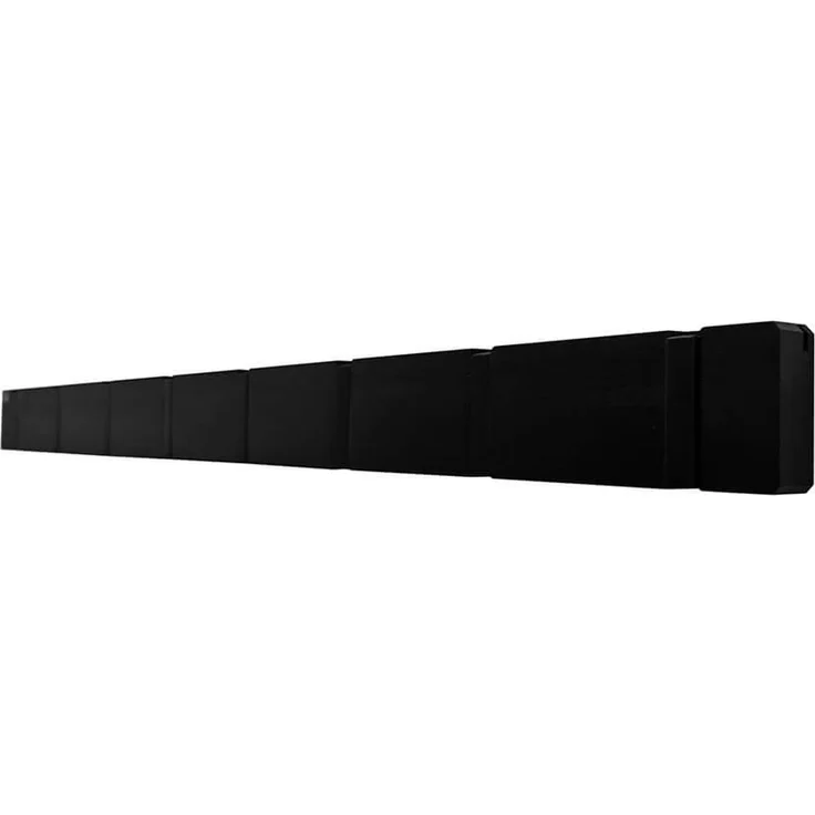 Home Deluxe Garderobenleiste HOOK - Schwarz, Bambus Holz / Zinklegierter Stahl, 2 x5,5 x82 cm – Bild 4