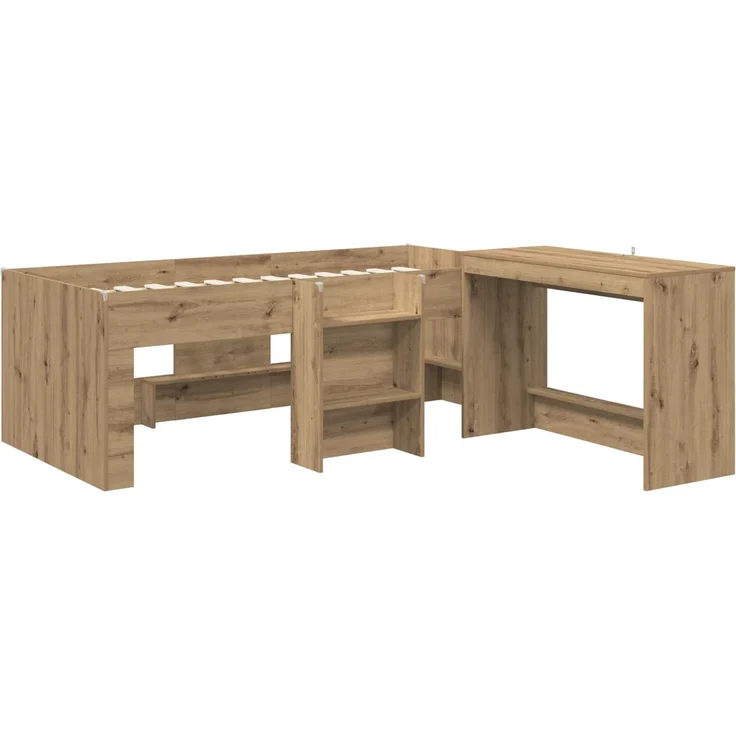 vidaXL Hochbett mit Schreibtisch für Kinder 2 stk. Artisan-Eiche 3423477 – Bild 3