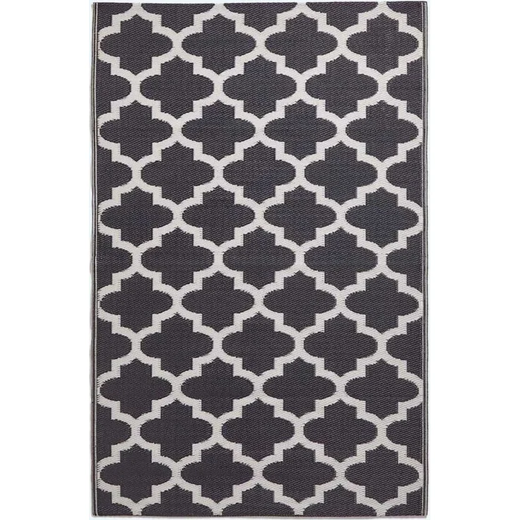Homescapes Outdoorteppich Outdoor-Teppich Nola aus Polpropylen mit schwarz-weißem, 150 x 240 cm, rechteckig, Höhe: 20 mm – Bild 1