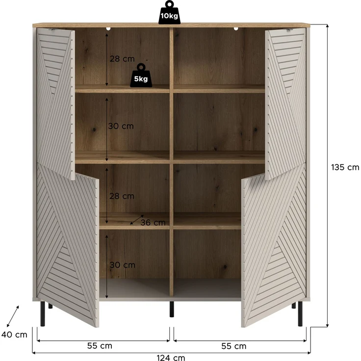 Campus Highboard in Kaschmir Nachbildung – Bild 4