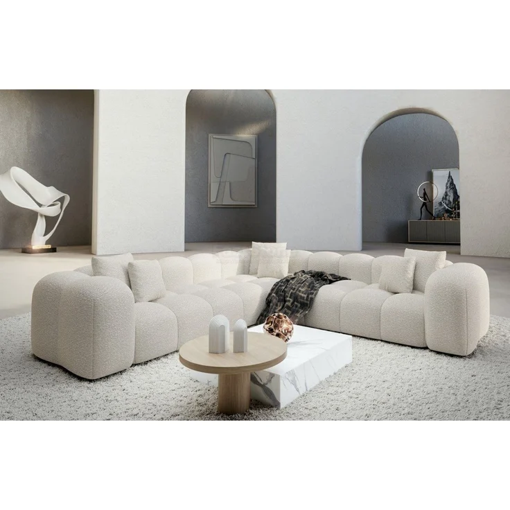 Sofa Dreams Ecksofa Modern Stoff Strukturtstoff Couch Sofa Formentera L Form Stoffsofa, Loungesofa – Bild 1