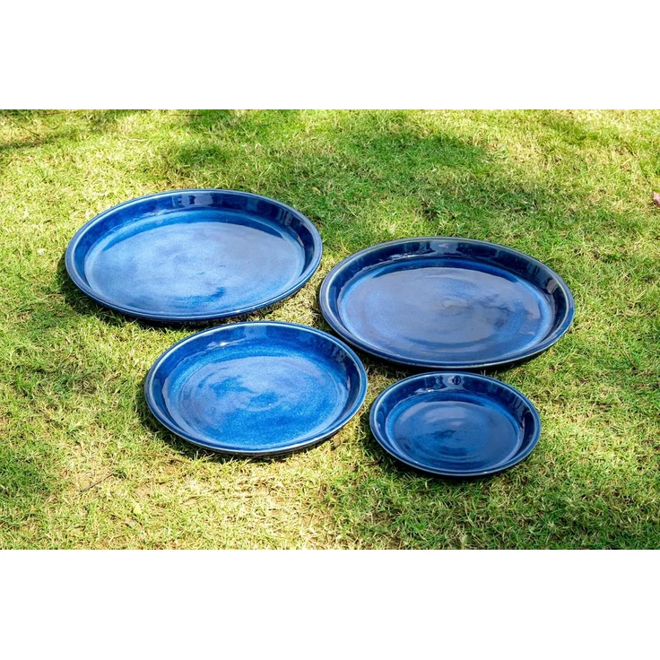 Pflanzteller Untersetzer für Pflanzgefäße 24cm Royal Blau Vogeltränke frostfest – Bild 6