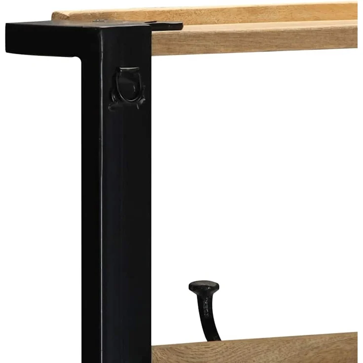 vidaXL Kleiderständer 80x40x190 cm Raues Massivholz Mango 4015961 – Bild 4