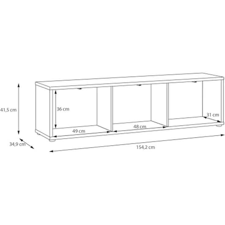 FORTE Lowboard Alice Springs, TV-Board, viel Stauraum, große Türen zum Aufklappen, B/H/T 154,2/41,5/34,9 cm Klapptüren – Bild 6