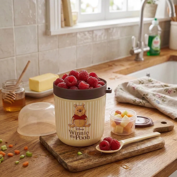 Sarcia. eu Lunchbox DISNEY Winnie Puuh Frühstücksbox mit Löffel, 2-teiliger Joghurtbecher – Bild 3