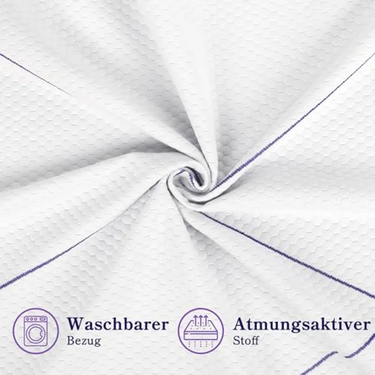 Vesgantti Matratze 90x200 cm H3 Kaltschaummatratze, 18 cm Höhe, ÖkoTex Zertifiziert, Mittelfest Rollmatratze, Waschbarer Abnehmbarer Stoffbezug Matratzen mit Reißverschluss, Lavendel Violett – Bild 4