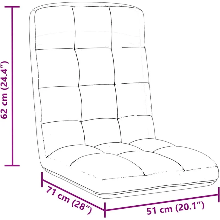 vidaXL Bodenstuhl Faltbar Weiß 71x51x62 cm Stoff 4019743 – Bild 10
