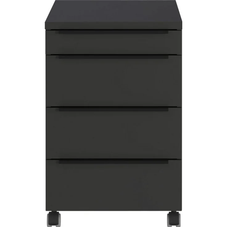 GERMANIA Rollcontainer Mailand, mit 4 Schubladen, optional mit Schubladendämpfung, Utensilienfach, 42x63 cm, Made in Germany – Bild 4
