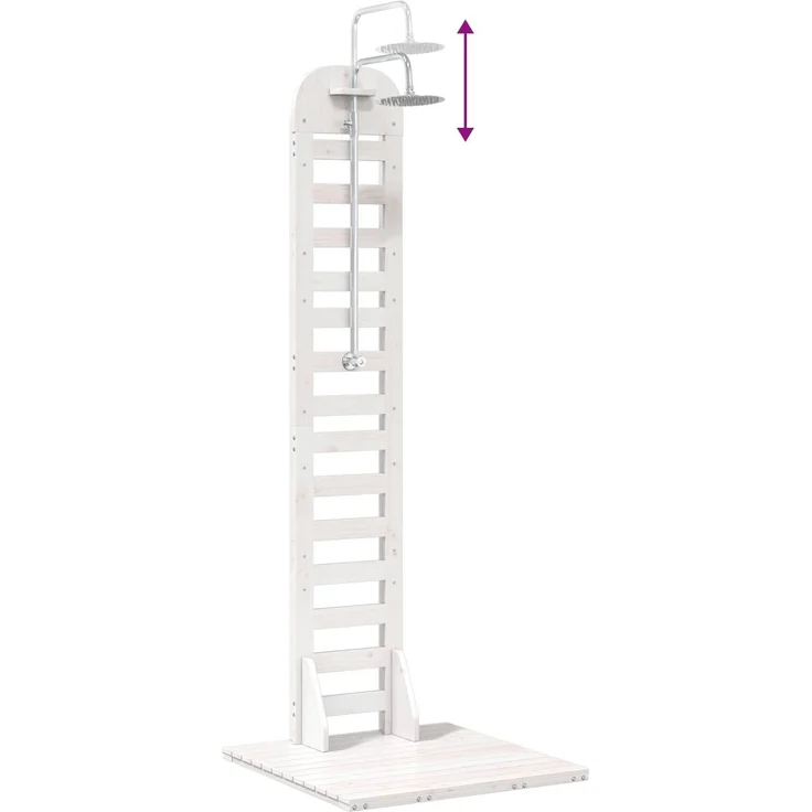 vidaXL Gartendusche 223 cm Massivholz Kiefer und Edelstahl Weiß 886329 – Bild 9