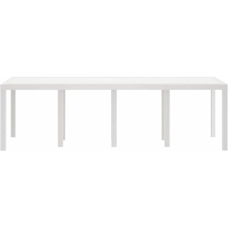 vidaXL Gartentisch Weiß 250 x 100 x 73 cm Poly-Rattan 3378518 – Bild 4