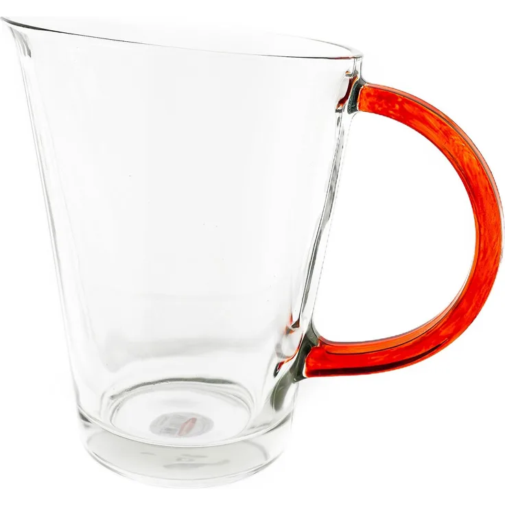 Karaffe mit Griff aus Glas, 1,3 Liter, 20x16 cm Transparent Glaskaraffe Rot