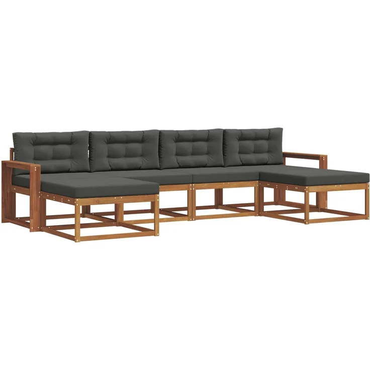 vidaXL Outdoor-Sofagarnitur 6 stk. 6-Sitzer Natur und Anthrazit 3367970 – Bild 2