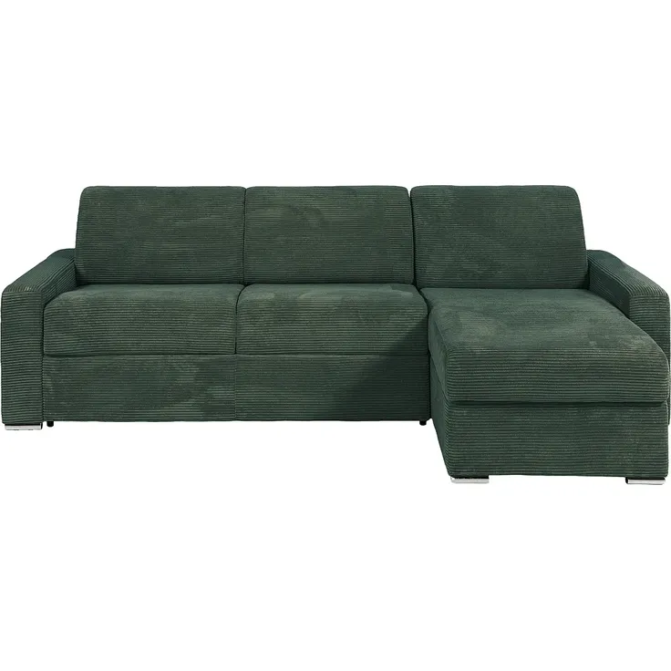 Vente-unique - CALITO Sofa SamtStoff Grün - B 223 cm152 cm x H 90 cm x L 278 cm