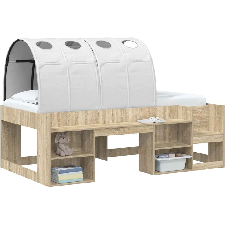 vidaXL Bettunnel 2 pcs Weiß 211 x 67,5 x 2 cm Polyester 893714 – Bild 3