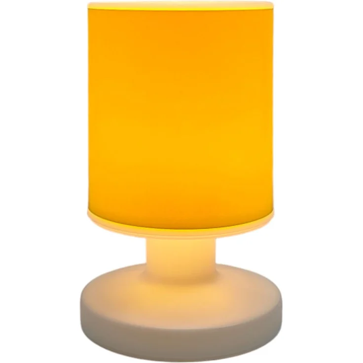 LED Akku Tischleuchte mit Schirm Sonnengelb, per USB aufladbar, Höhe 20cm – Bild 2