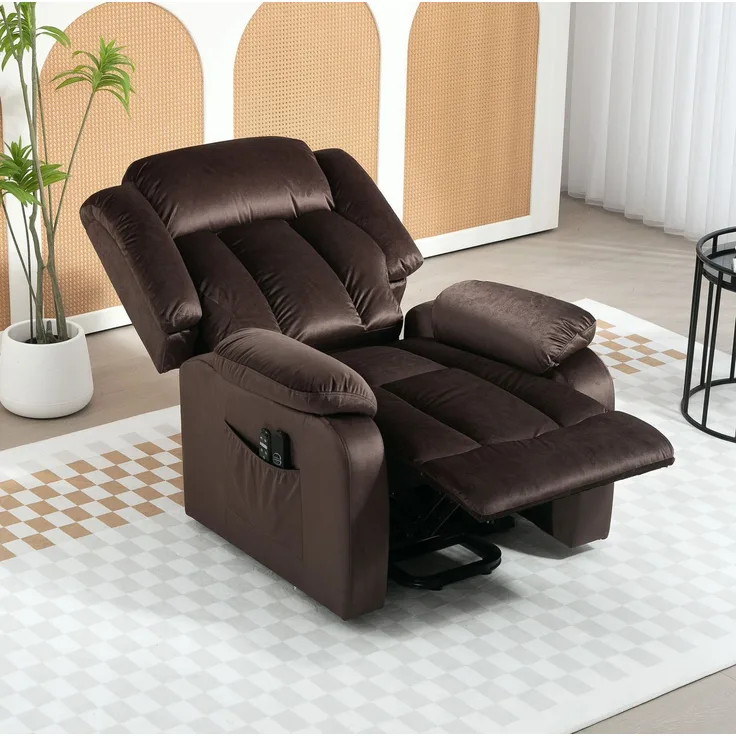 Fernsehsessel mit Aufstehhilfe, Massage & Heizung, 88x95x106 cm, Braun