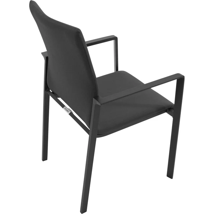DEGAMO LAGOS Gartengarnitur, Aluminium, anthrazit, 7-teilig (6x Stapelsessel, 1x Ausziehtisch 195/255x120cm) – Bild 2