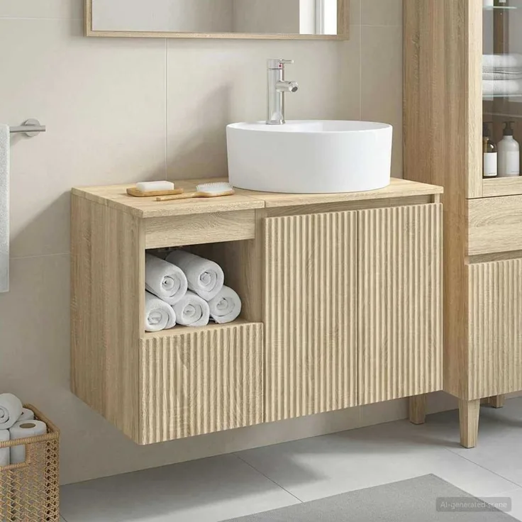 vidaXL Badezimmerschrank-Set 2 stk. Sonoma-Eiche 79,5 x 44,5 x 82 cm 3404076