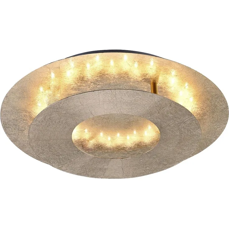 LED Deckenleuchte, Metall, Blattgold Design, drehbar, L 34cm